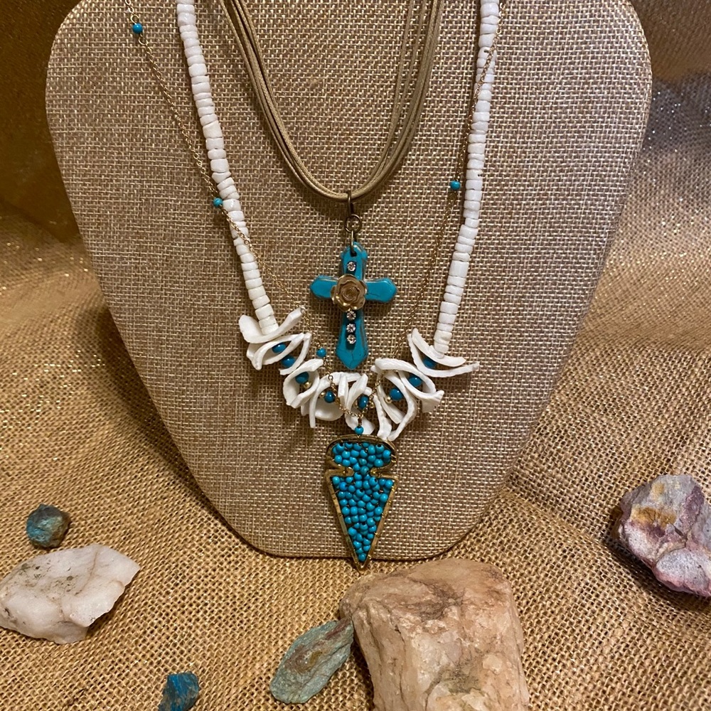 To be sold together, three separate necklaces
